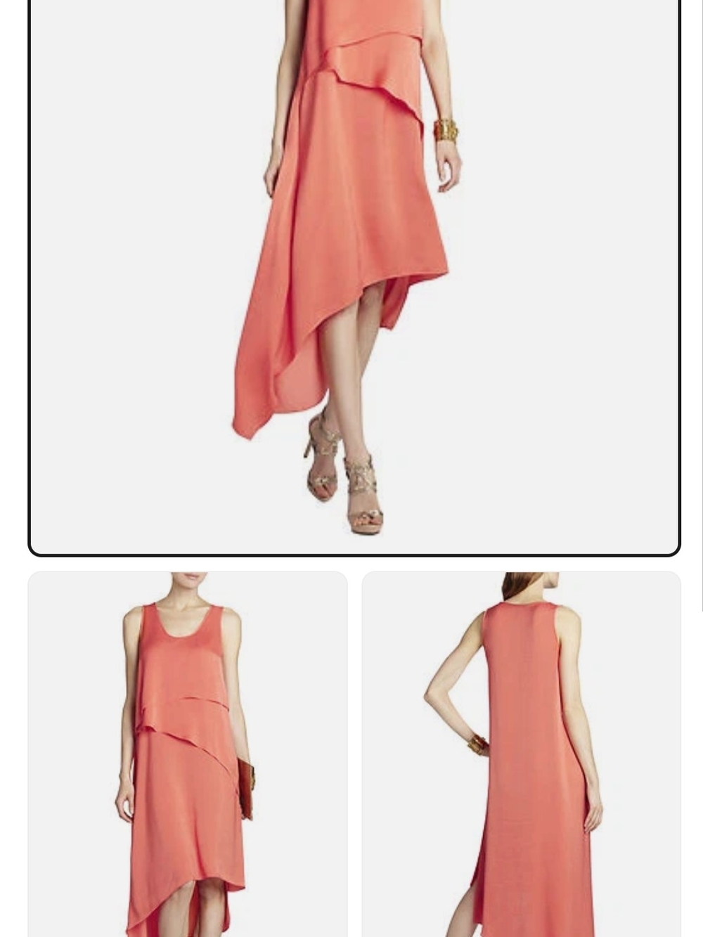 BCBGMaxAzria Coral Asymmetric Hem Sleeveless Dress